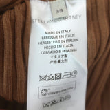 Stella McCartney Turtleneck Refined Ribs Sweater Dress Camel Wool-Silk Size 38