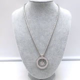Roberto Coin Cento Large O Pendant Necklace 18K White Gold Pave Diamond