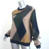 Khaite Erique Cashmere Abstract Argyle Sweater Navy/Multi Size Medium