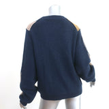 Khaite Erique Cashmere Abstract Argyle Sweater Navy/Multi Size Medium