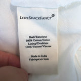 LoveShackFancy Drella Floral-Embroidered Puff Sleeve Mini Dress White Size 00