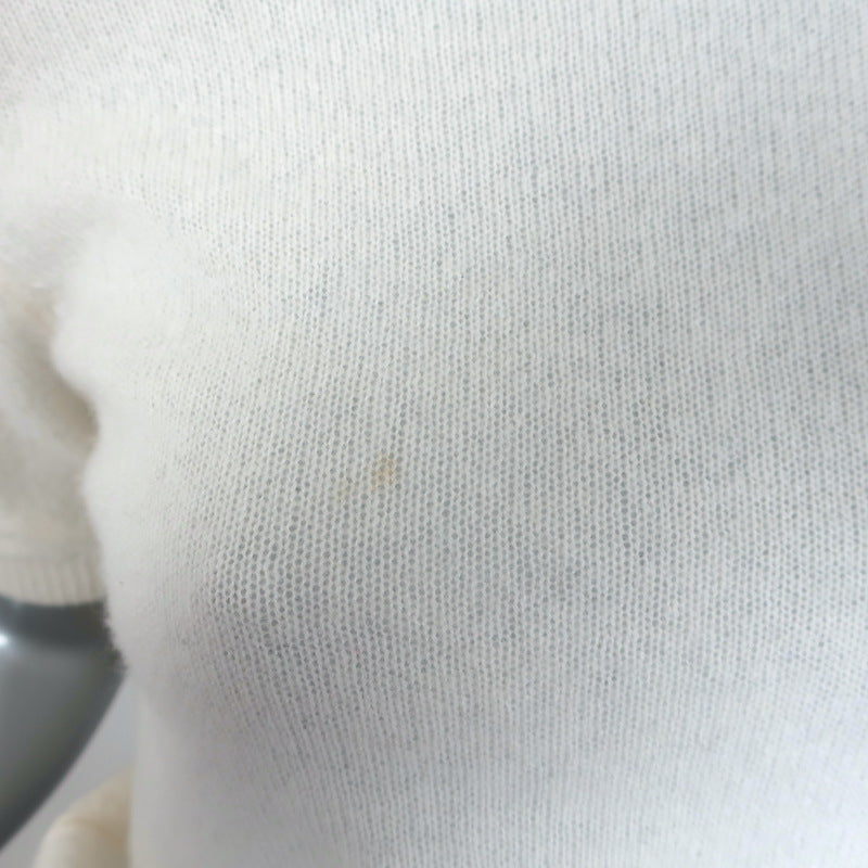 FRAME Ruched Sleeve Cashmere Sweater Cream Size Small