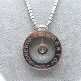 Roberto Coin Cento Large O Pendant Necklace 18K White Gold Pave Diamond