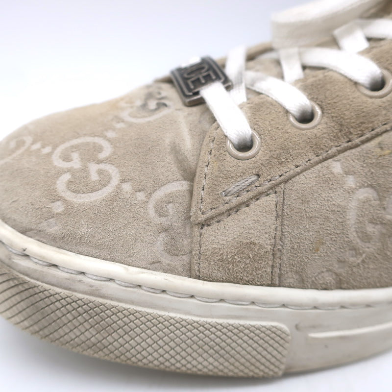 Gucci Ace Web GG Suede Low Top Sneakers Oatmeal Size 37