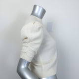 FRAME Ruched Sleeve Cashmere Sweater Cream Size Small