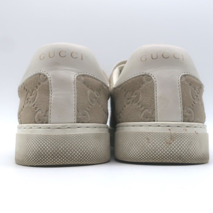 Gucci Ace Web GG Suede Low Top Sneakers Oatmeal Size 37
