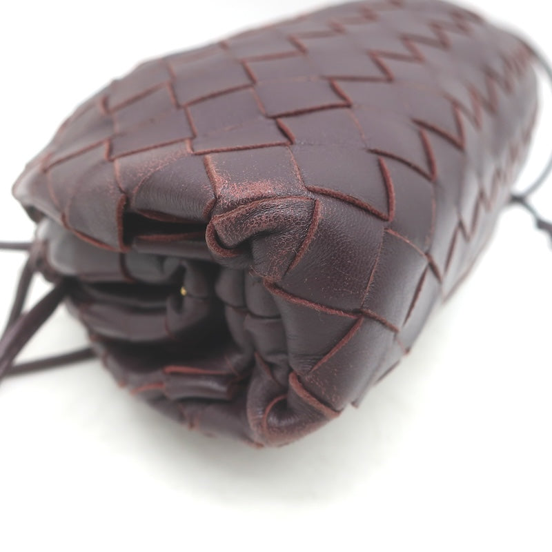 Bottega Veneta The Pouch Mini Intrecciato Leather Crossbody Bag Bordeaux