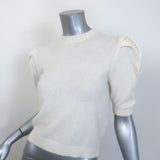 FRAME Ruched Sleeve Cashmere Sweater Cream Size Small