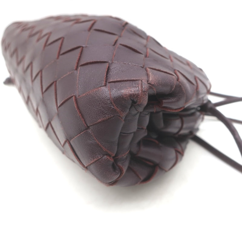 Bottega Veneta The Pouch Mini Intrecciato Leather Crossbody Bag Bordeaux