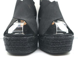 Castaner Crisscross Platform Espadrille Wedge Sandals Black Size 38
