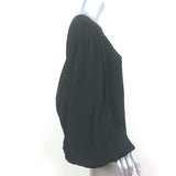 Joie Blouse Addalla Black Smocked Crepe Size Large Blouson Sleeve Top NEW