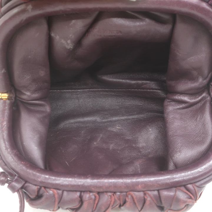 Bottega Veneta The Pouch Mini Intrecciato Leather Crossbody Bag Bordeaux