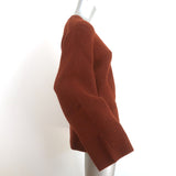 Khaite Lucy Cardigan Rust Brown Stretch Cashmere Size Small V-Neck Sweater