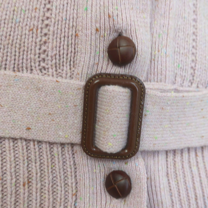 Gucci Belted Sweater Vest Rose Pink Speckled Wool Size Small