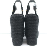Castaner Crisscross Platform Espadrille Wedge Sandals Black Size 38