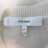 FRAME Ruched Sleeve Cashmere Sweater Cream Size Small
