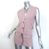 Gucci Belted Sweater Vest Rose Pink Speckled Wool Size Small