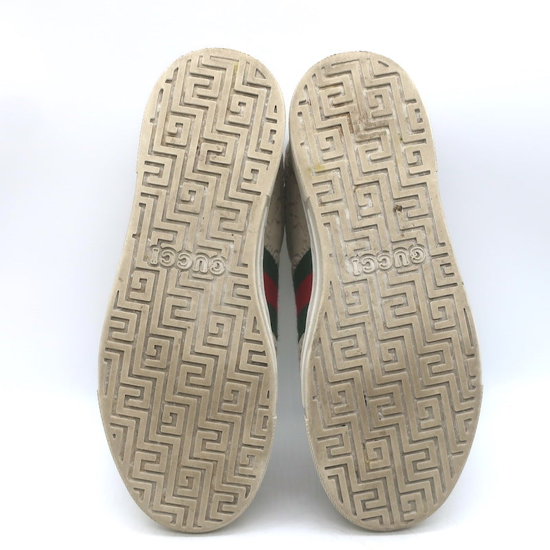 Gucci Ace Web GG Suede Low Top Sneakers Oatmeal Size 37