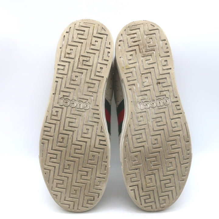 Gucci Ace Web GG Suede Low Top Sneakers Oatmeal Size 37