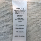 FRAME Ruched Sleeve Cashmere Sweater Cream Size Small