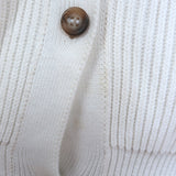 G. Label by goop Hill Puff Sleeve Cardigan Cream Ribbed Cotton Size Medium