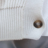 G. Label by goop Hill Puff Sleeve Cardigan Cream Ribbed Cotton Size Medium