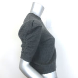 FRAME Ruched Sleeve Cashmere Sweater Dark Heather Gray Size Small