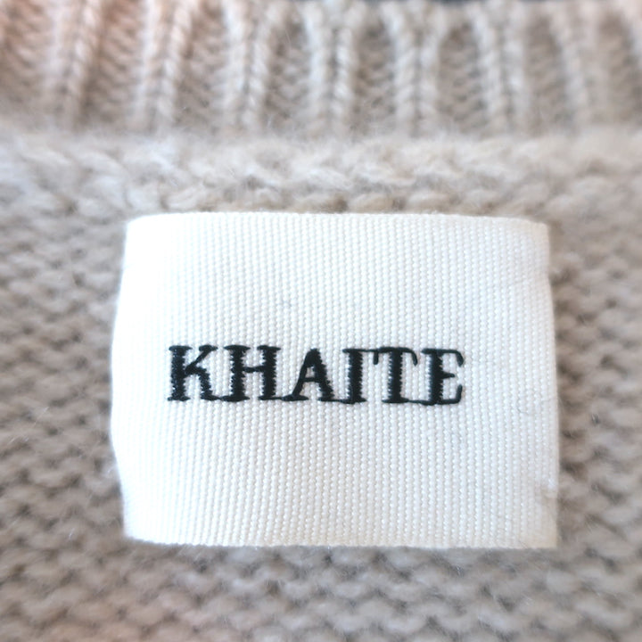 Khaite Romme Cashmere Argyle Sweater Navy/Beige Size Small