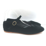 Doen Mary Jane Slippers Black Velvet Size 37.5