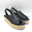 Vince Platform Espadrille Sandals Jesson Black Leather Size 7.5