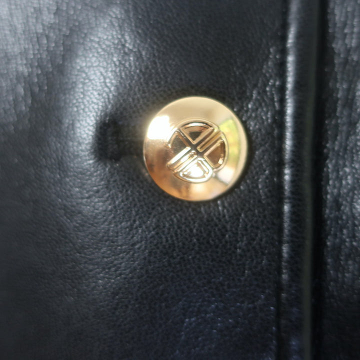 ANINE BING Luca Oversized Leather Jacket Black Size Extra Small