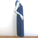 Jenni Kayne Callan Sleeveless Midi Dress Blue Chambray Linen Size Small