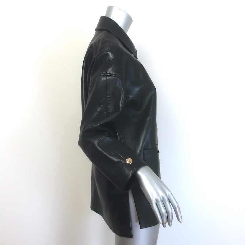 ANINE BING Luca Oversized Leather Jacket Black Size Extra Small
