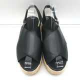 Vince Platform Espadrille Sandals Jesson Black Leather Size 7.5
