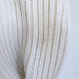 G. Label by goop Hill Puff Sleeve Cardigan Cream Ribbed Cotton Size Medium