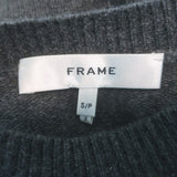 FRAME Ruched Sleeve Cashmere Sweater Dark Heather Gray Size Small