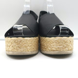 Vince Platform Espadrille Sandals Jesson Black Leather Size 7.5