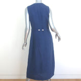 Jenni Kayne Callan Sleeveless Midi Dress Blue Chambray Linen Size Small