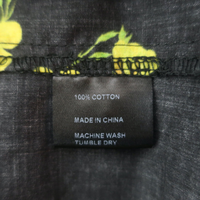 Cynthia Rowley Nairobi Kaftan Maxi Dress Black Botanical Print Cotton Size Large