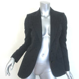 Dolce & Gabbana Polka Dot Blazer Black Virgin Wool Size 36 Two-Button Jacket