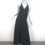 FRAME Lace-Up Back Halter Maxi Dress Black Linen-Blend Size Large