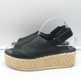 Vince Platform Espadrille Sandals Jesson Black Leather Size 7.5