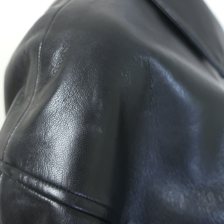 ANINE BING Luca Oversized Leather Jacket Black Size Extra Small