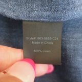 Jenni Kayne Callan Sleeveless Midi Dress Blue Chambray Linen Size Small