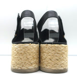 Vince Platform Espadrille Sandals Jesson Black Leather Size 7.5