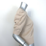 FRAME Frankie Cashmere Puff Sleeve Crew Sweater Vanilla Size Medium