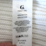 G. Label by goop Hill Puff Sleeve Cardigan Cream Ribbed Cotton Size Medium
