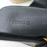 Vince Platform Espadrille Sandals Jesson Black Leather Size 7.5
