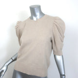 FRAME Frankie Cashmere Puff Sleeve Crew Sweater Vanilla Size Medium