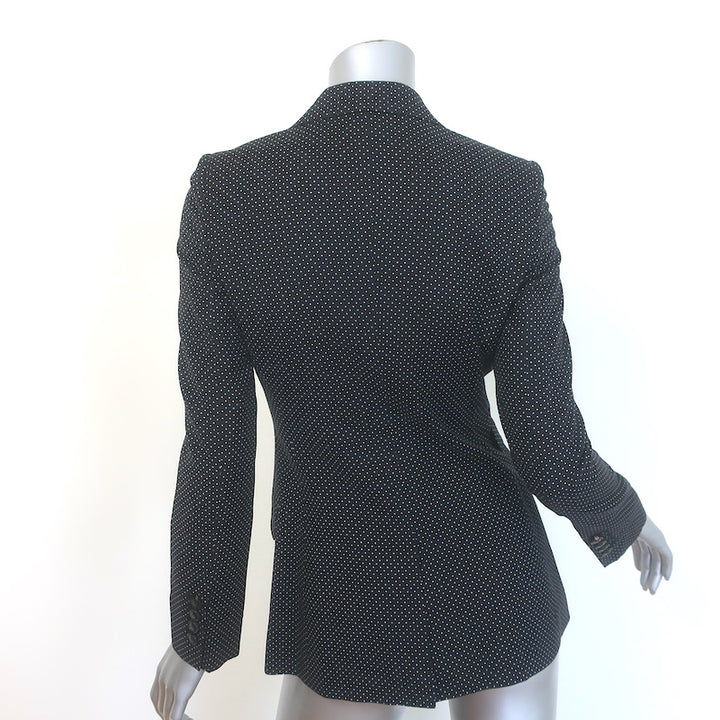 Dolce &amp; Gabbana Polka Dot Blazer Black Virgin Wool Size 36 Two-Button Jacket